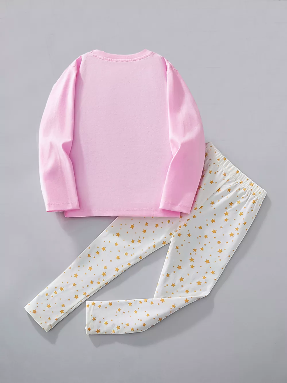 Children's Santa Top and Star Pants Pajama Set, image 3