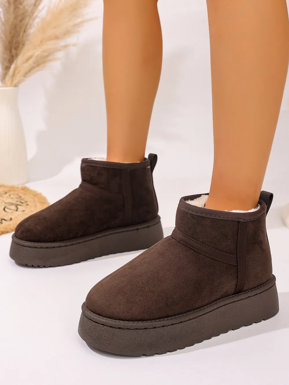 Platform Winter Ankle Boots with Cozy Fleece Lining, image 12