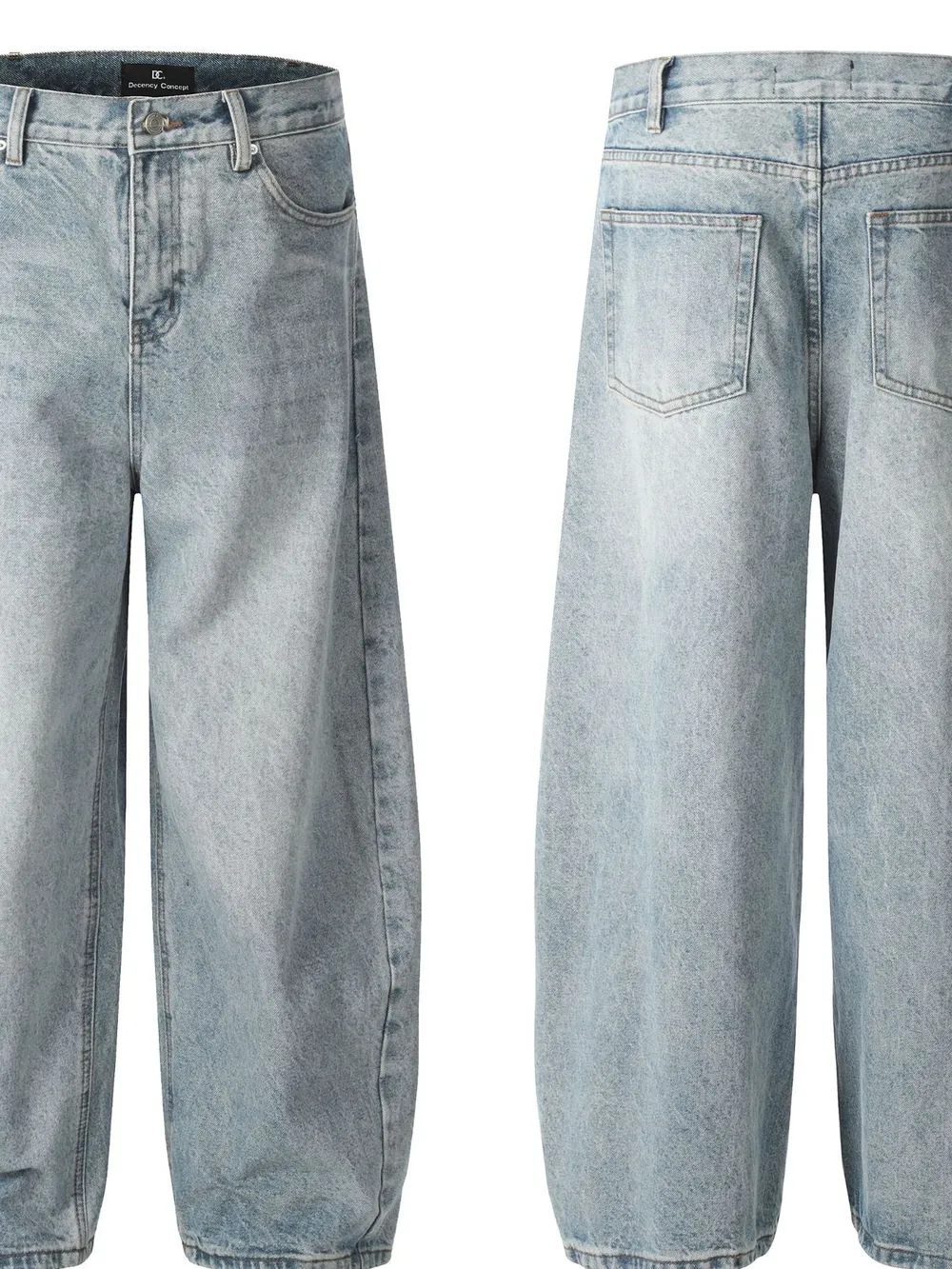 Men's Washed Relaxed Fit Baggy Jeans, image 4