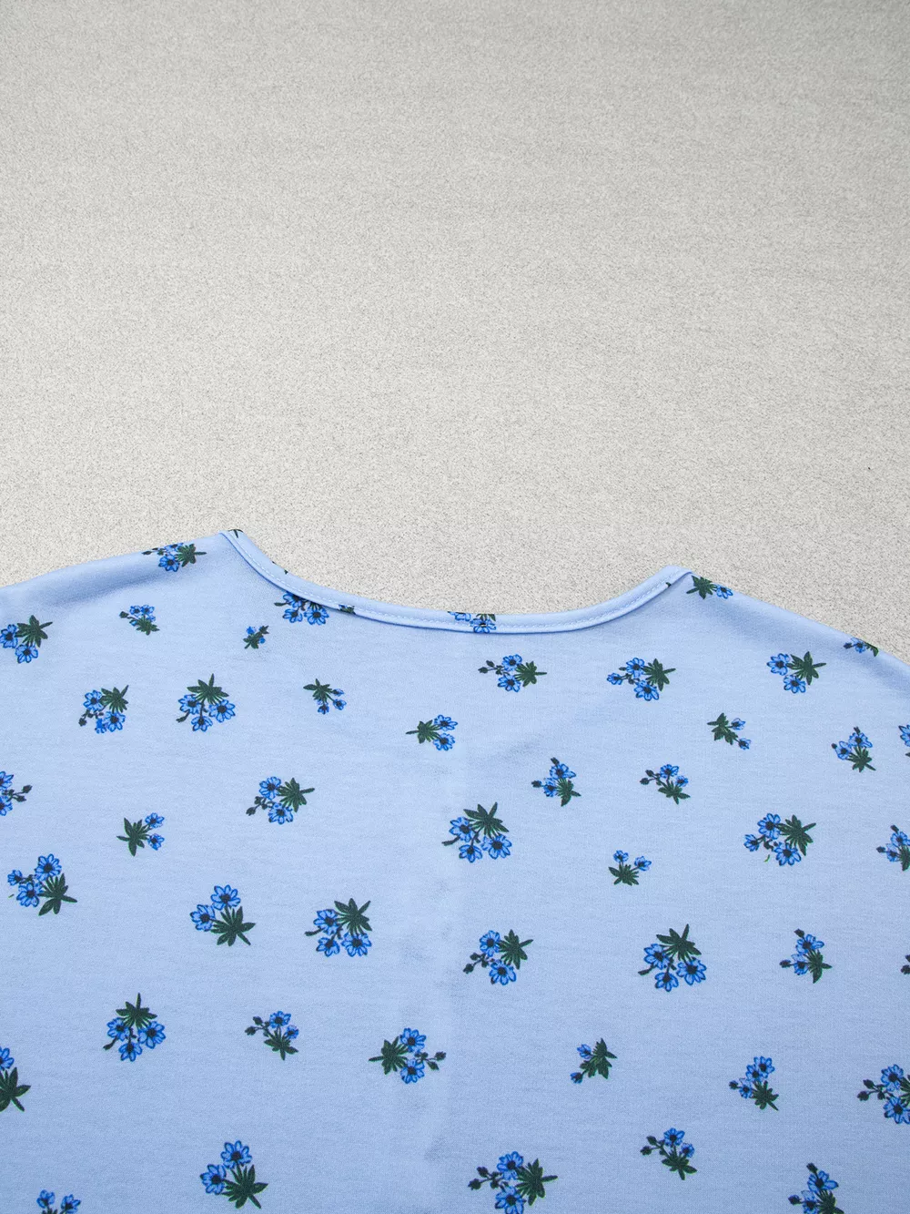Floral Print Contrast Long Sleeve Tops, image 6