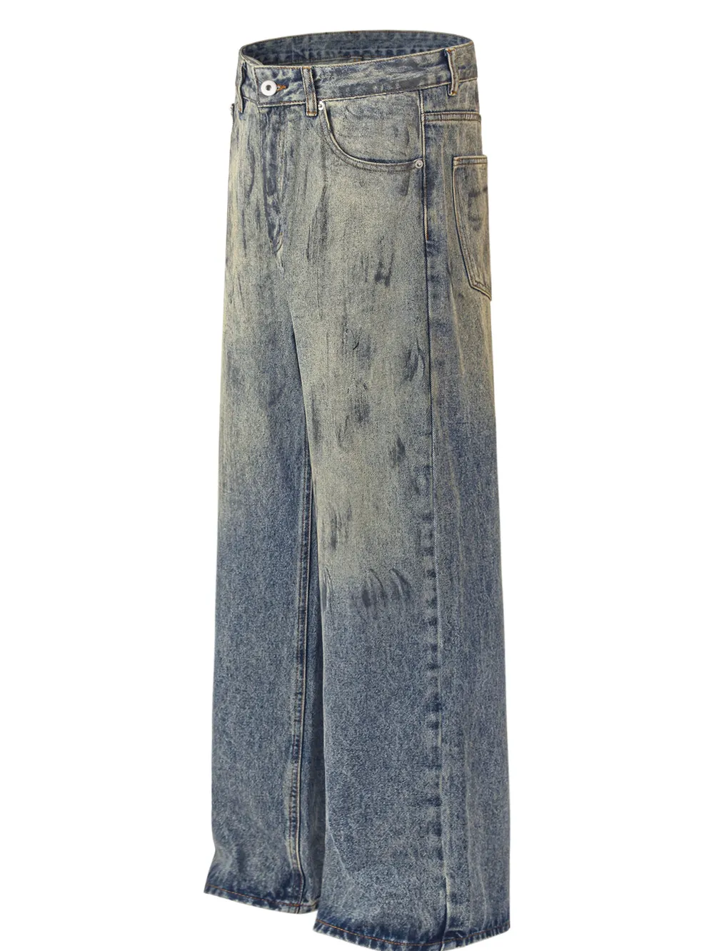 Men's Vintage Washed Wide Leg Jeans, image 2