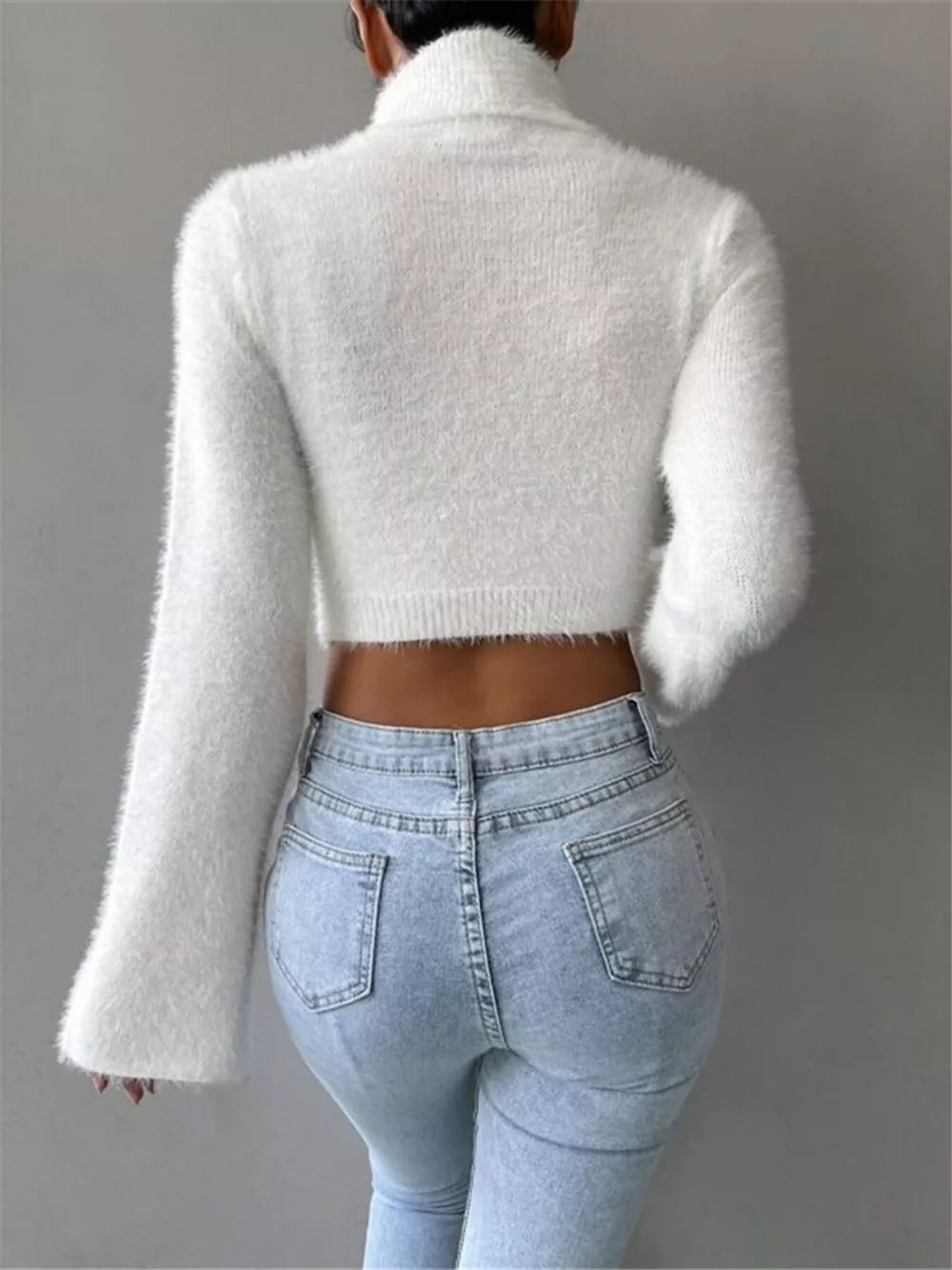 Turtleneck Flare Sleeve Sweater, image 4