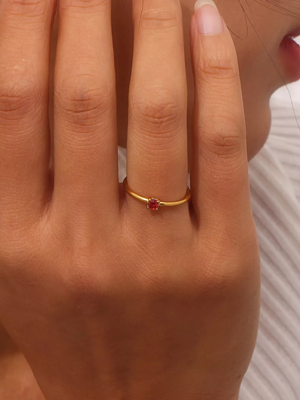 18K Gold-Plated Zircon Ring, image 3