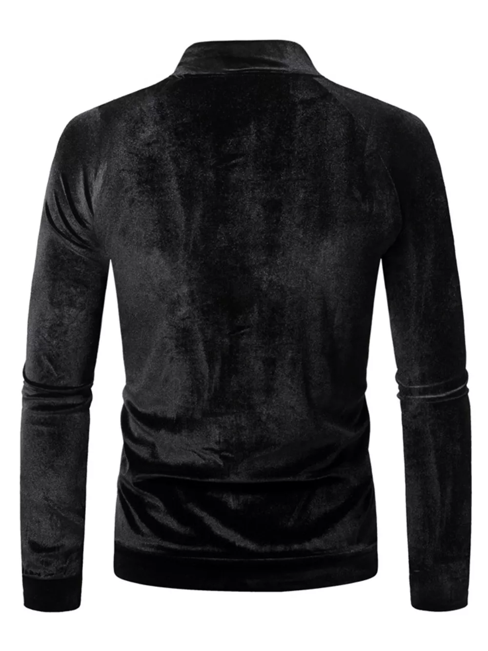 Men's Velvet Turtleneck Long Sleeve T-Shirt, image 6