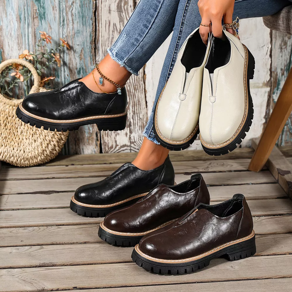 Round Toe Slip-On Loafers, image 2