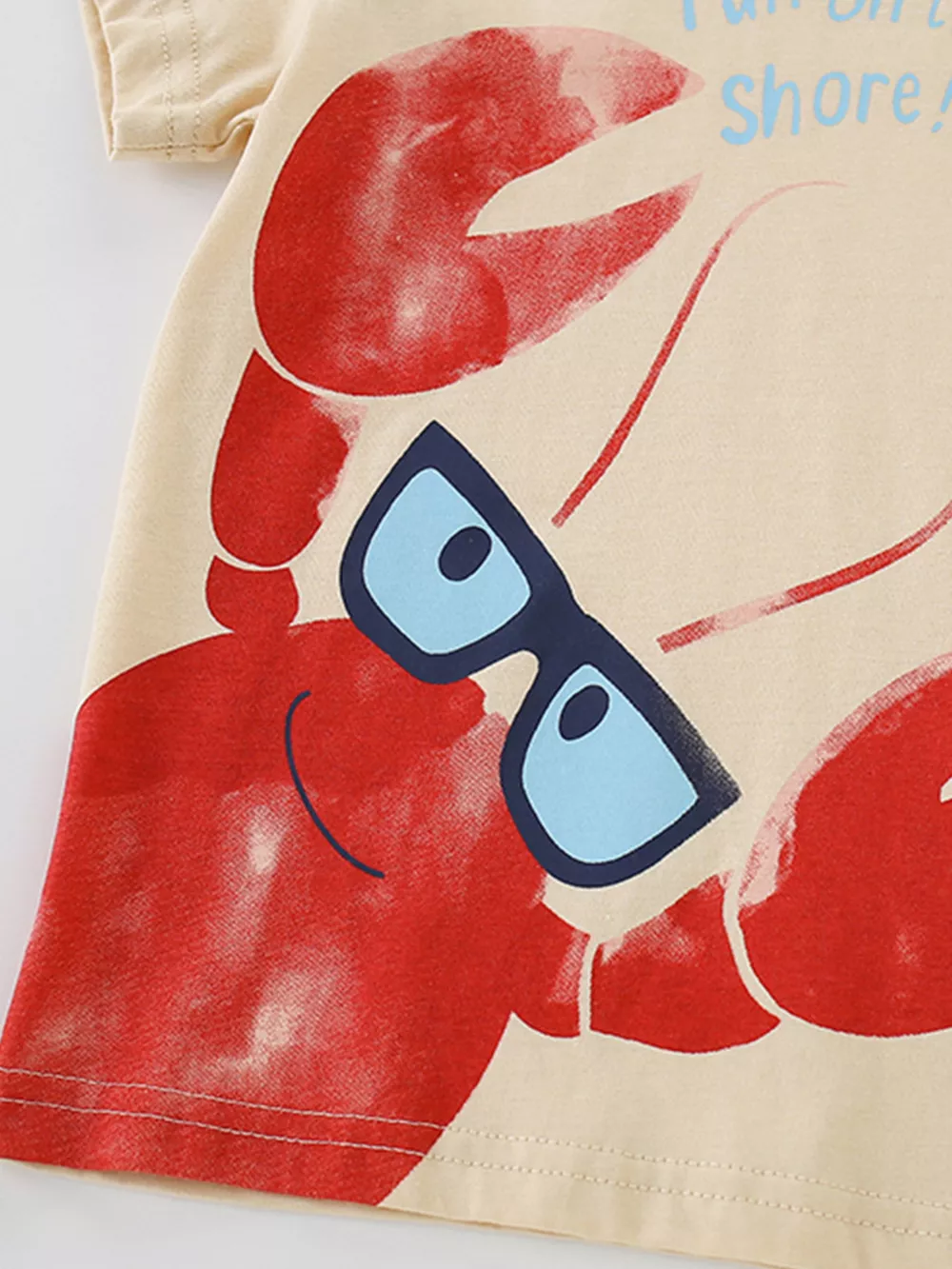 Children's Lobster Graphic Round Neck Tee, image 4