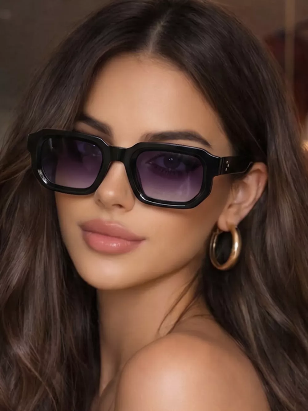 Retro Square Frame Sunglasses, image 3