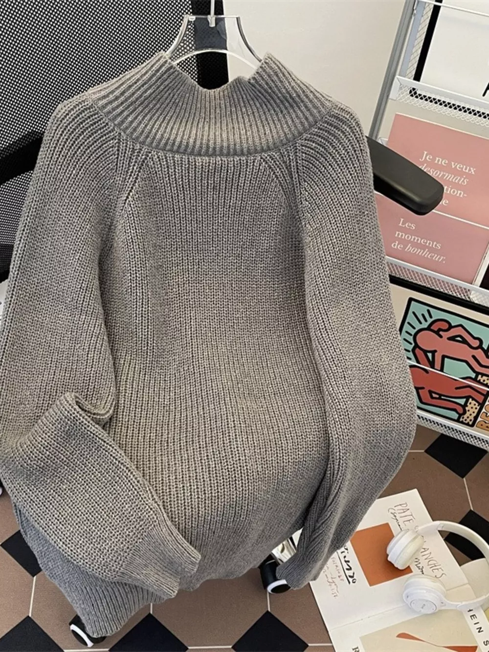 Men's Plus Size Zip-Up Ribbed Cardigan, image 3