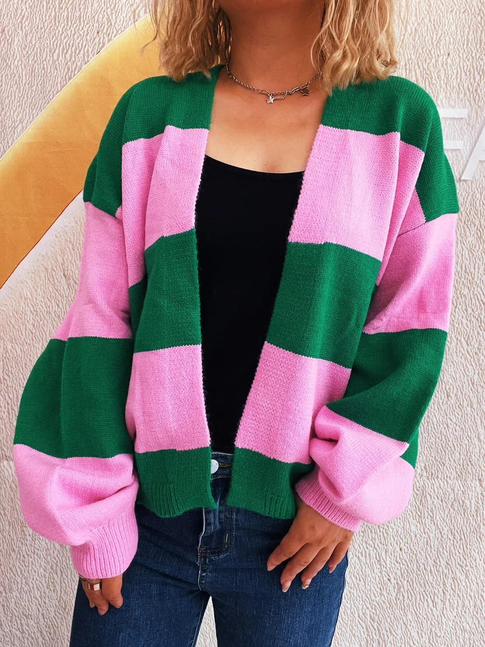 Color Block Open Front Cardigan, image 15