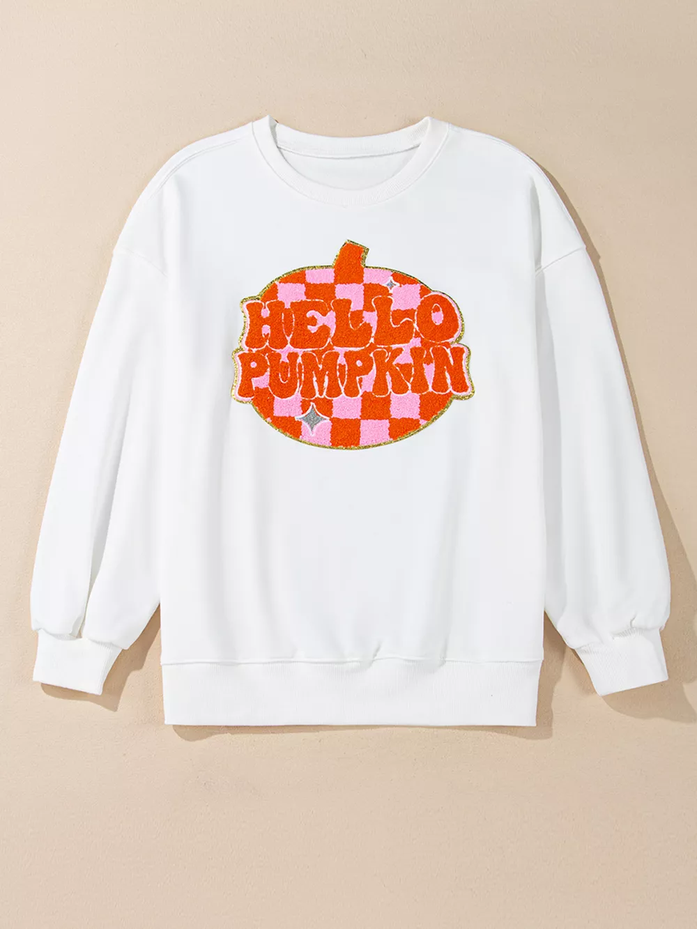 Halloween Pumpkin Patched Pattern Long Sleeve Sweatshirt, image 7