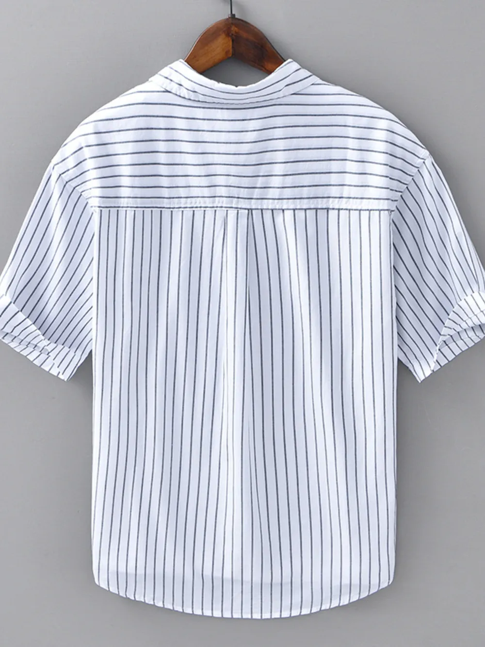 Men's Plus Size Striped Button Up Long Sleeve Shirt, image 3