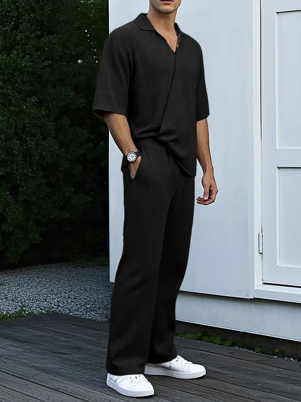 Men's Full Size Short Sleeve Top and Pants Set Plus Size, image 5