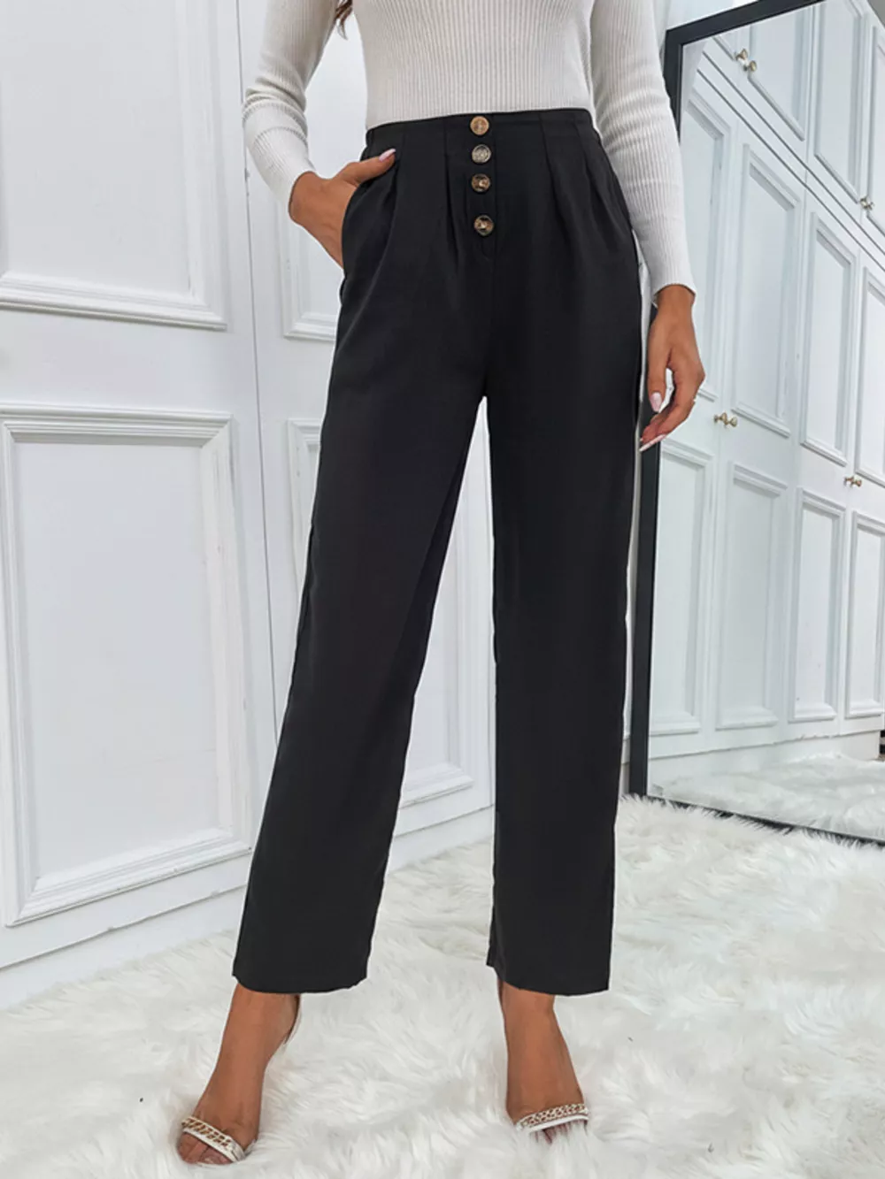 High Waist Wide Leg Pants