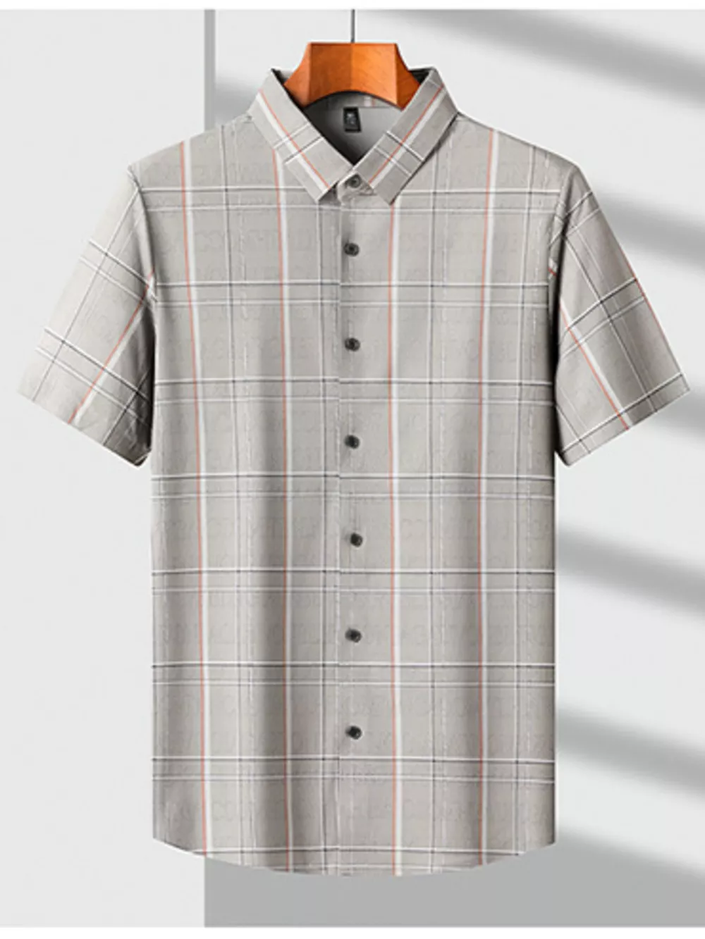 Men's Plus Size Plaid Button Up Short Sleeve Shirt, image 5