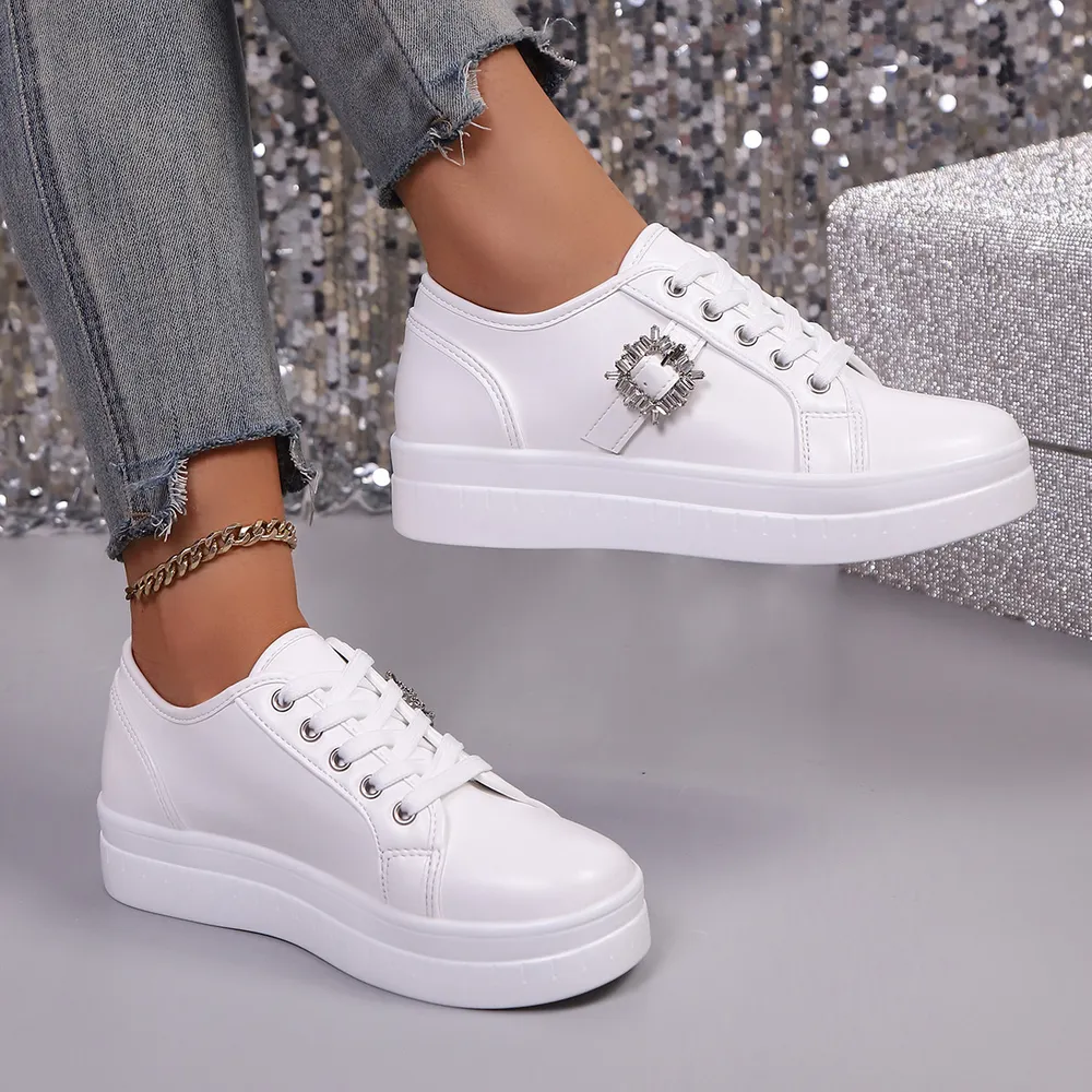 Rhinestone Embellishment Platform Sneakers, image 8