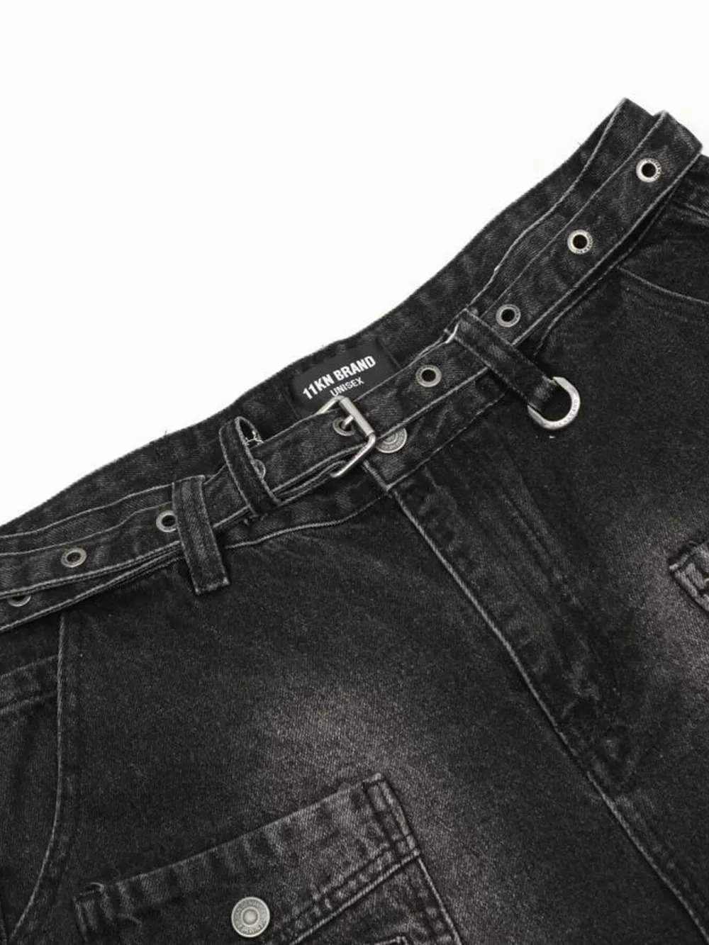 Men's Distressed Cargo Wide Leg Jeans, image 12