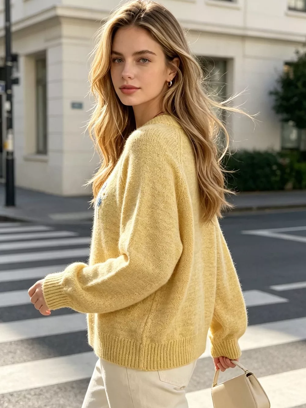 Floral Embroidered Round Neck Sweater, image 26