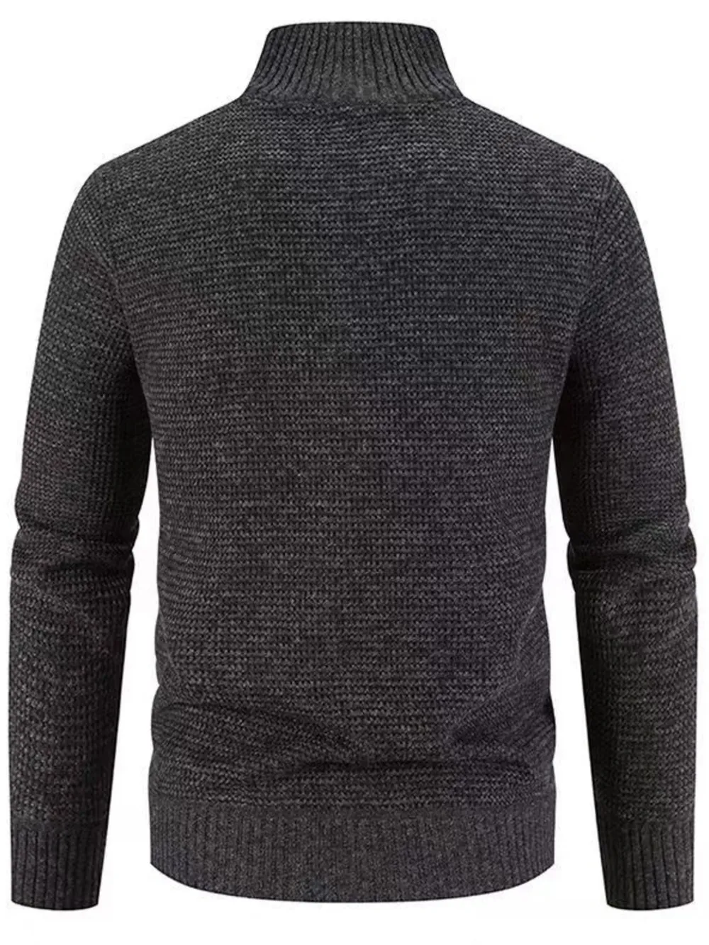 Men's Plus Size Ribbed Hem Zip Up Cardigan, image 7