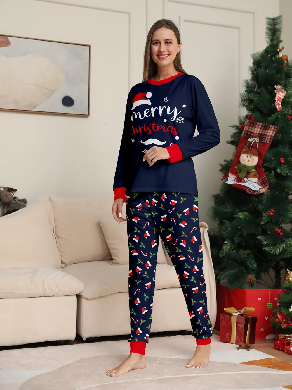 Full Size Family Matching Christmas Pajama Set Plus Size, image 4