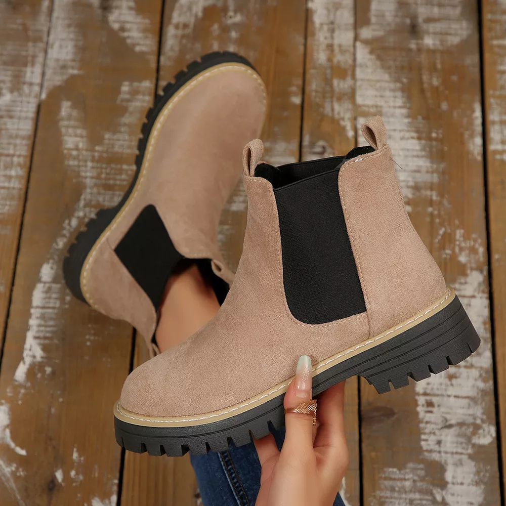 Round Toe Block Heels Boots, image 4