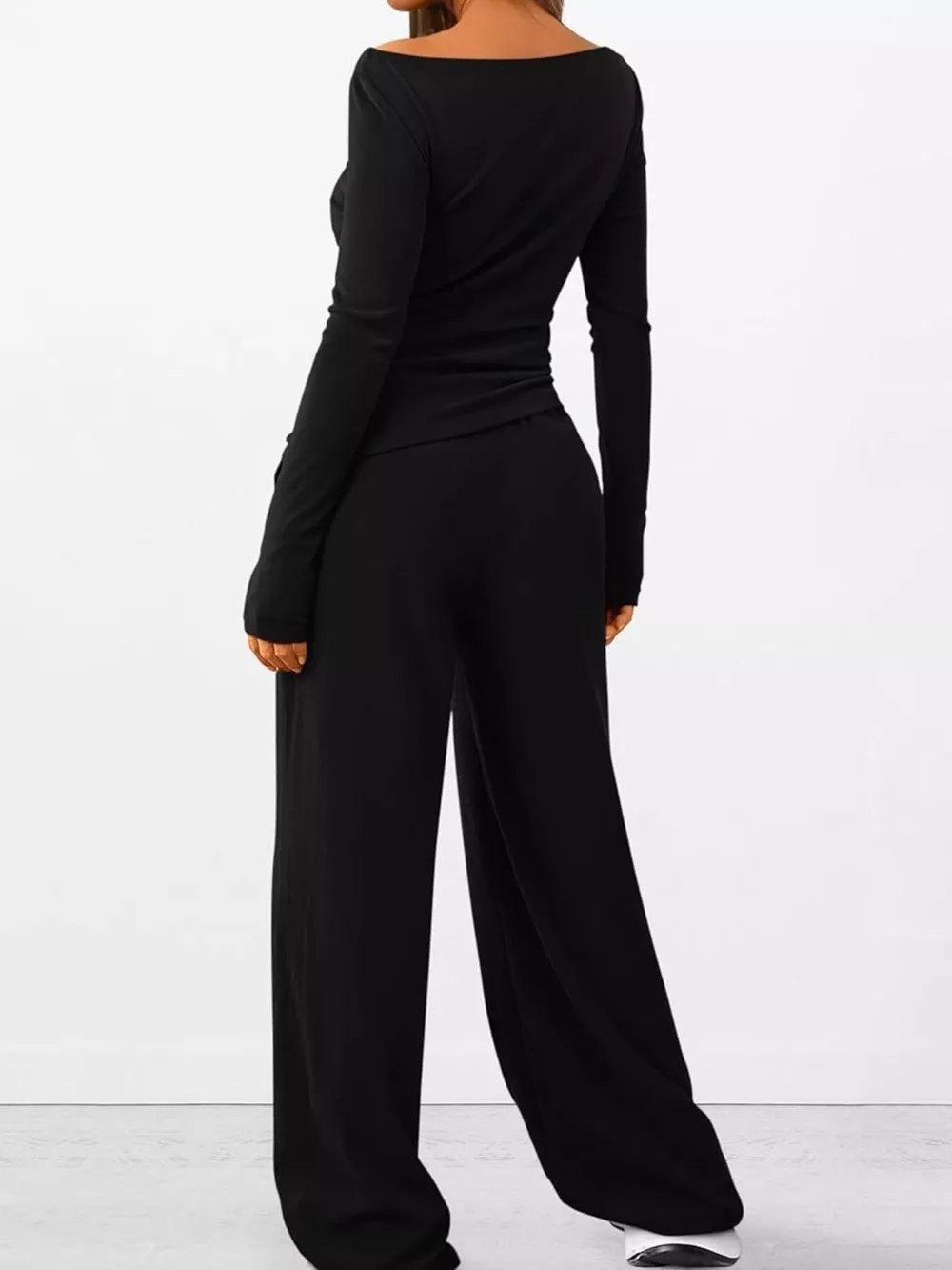Long Sleeve Top and Wide Leg Pants Set, image 11