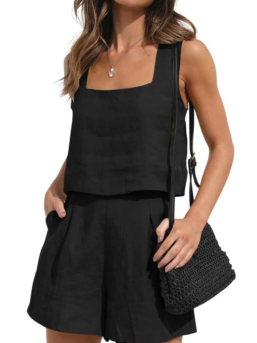 Square Neck Tank and Shorts Set, image 10