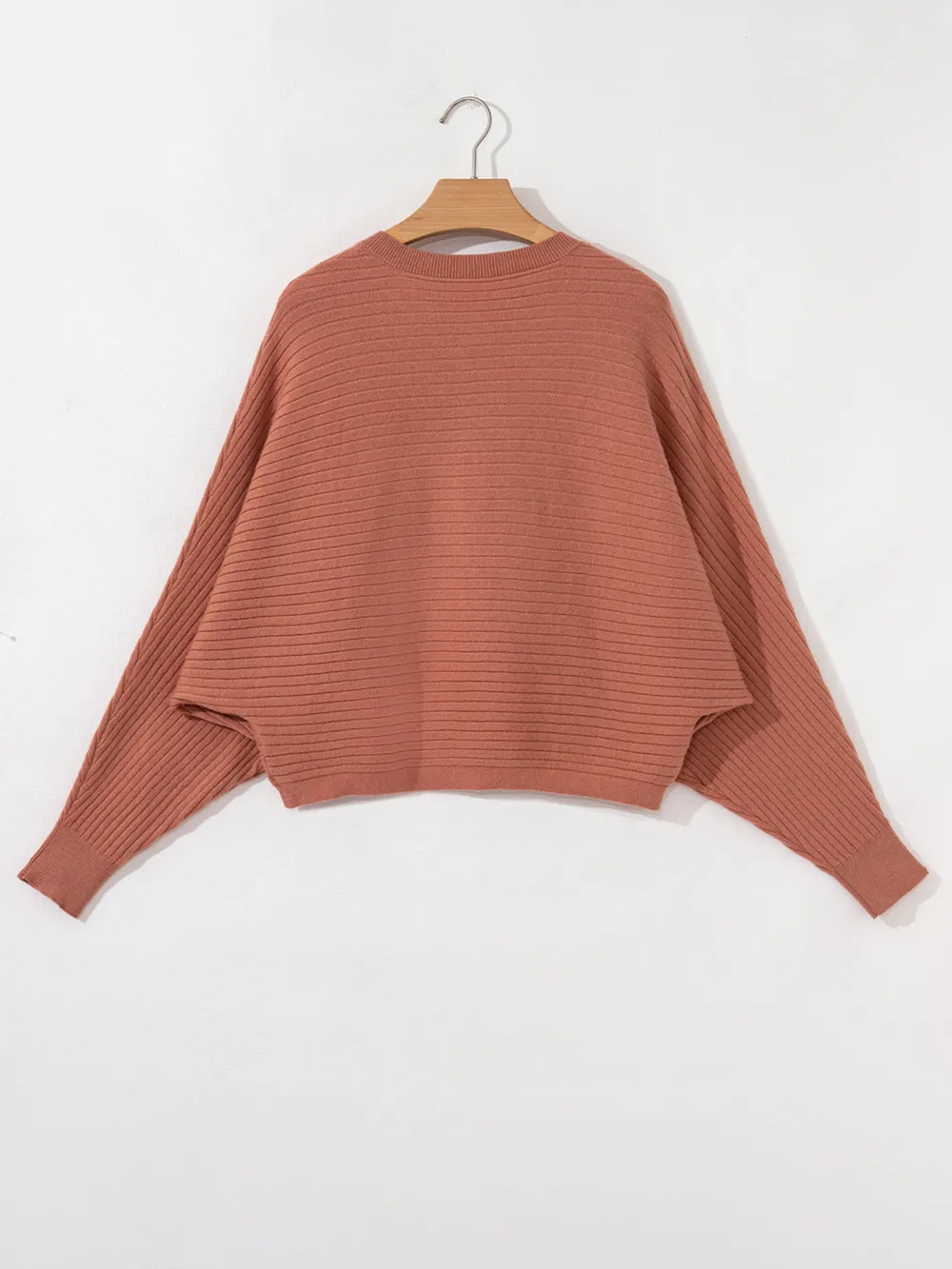 Rib Knit Button Front Dolman Sleeve Sweater Cardigan, image 7