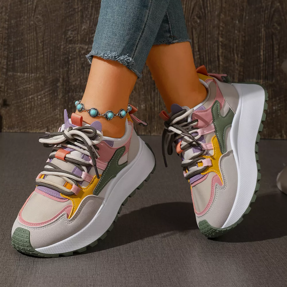 Round Toe Lace Up Sneakers, image 8