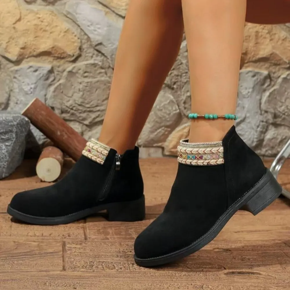 Side Zip Block Heel Boots, image 5