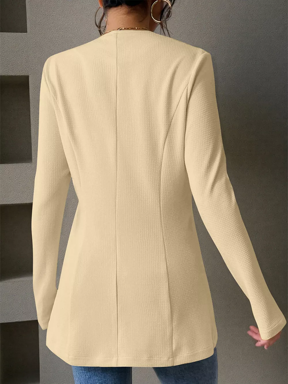 One Button Long Sleeve Blazer, image 14