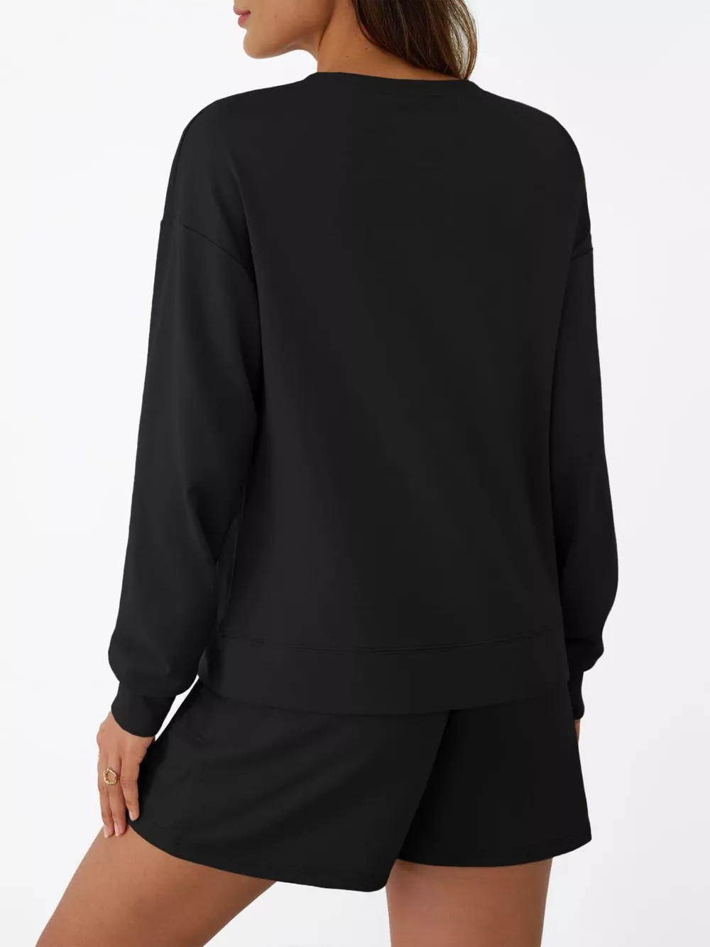 Round Neck Long Sleeve Top and Shorts Set, image 8