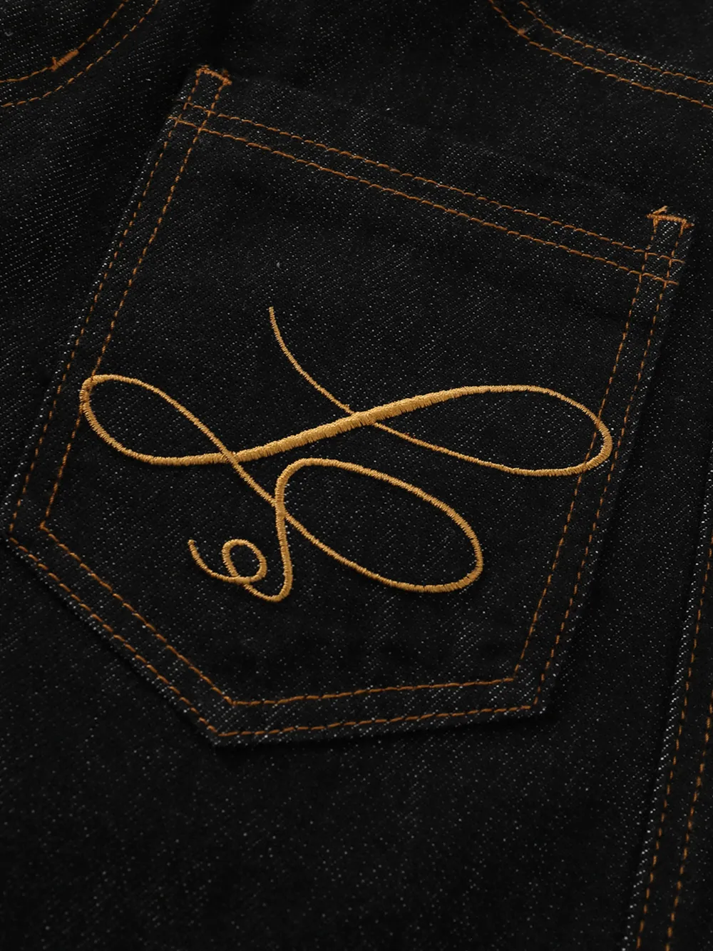 Men's Wide Leg Denim Shorts with Embroidered Pocket Detail, image 13