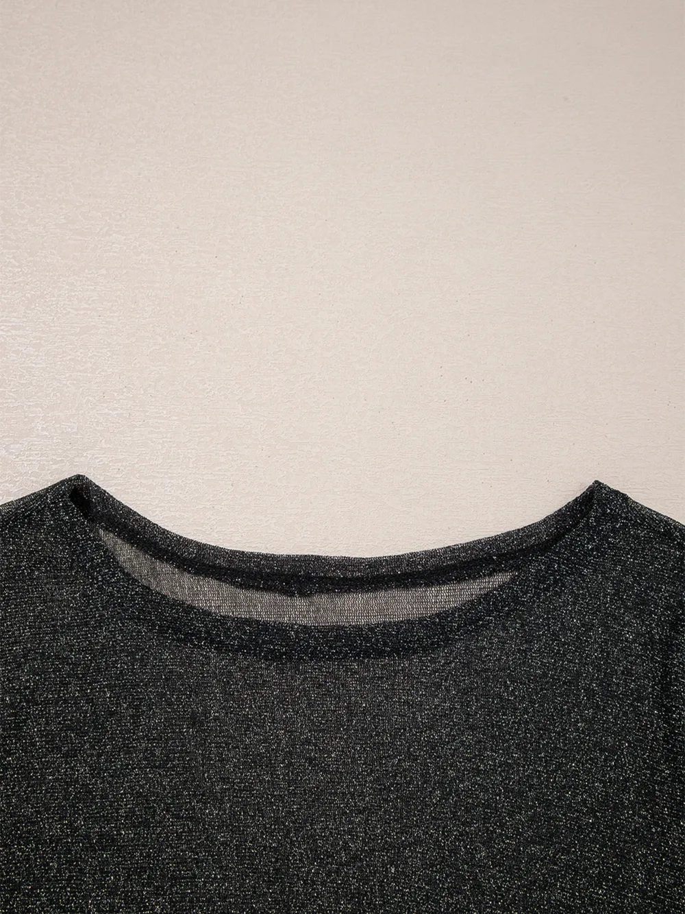 Metallic Glitter Mesh Long Sleeve Top, image 6