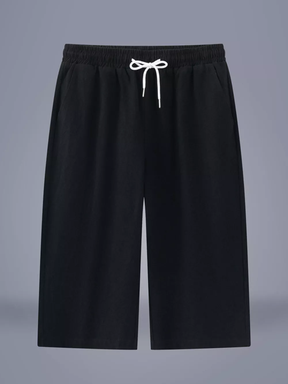 Men's Plus Size Casual Cropped Drawstring Pants, image 2