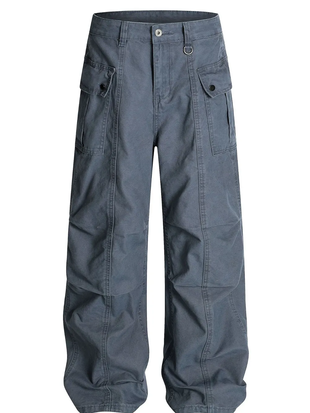 Men's Straight Cargo Jeans with Ruched Detail, image 5