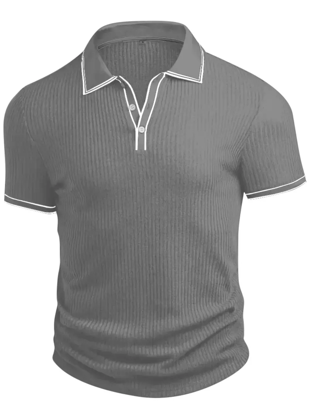 Men‘s Full Size Slim Fit Ribbed Knit Polo Plus Size, image 15