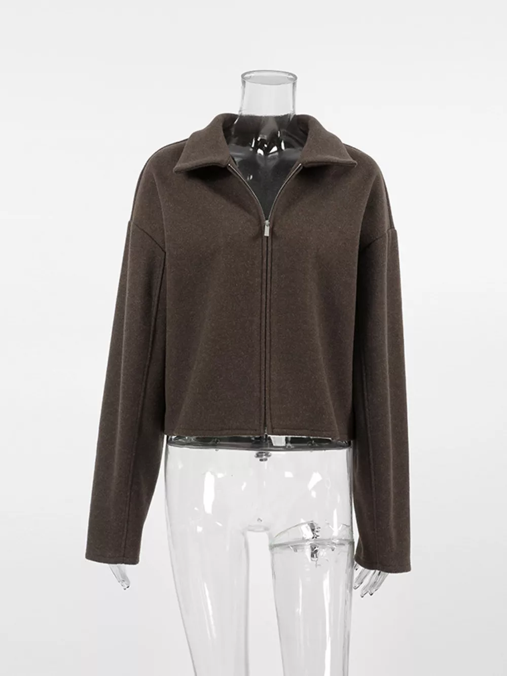 Zip Up Dropped Shoulder Jacket, image 6