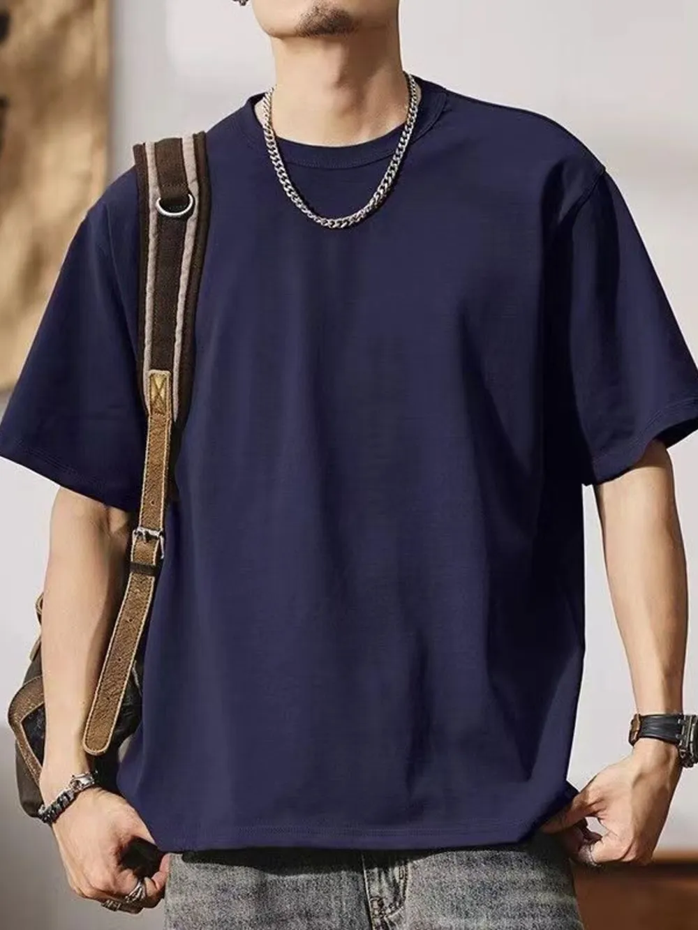 Men's Round Neck Short Sleeve T-Shirt, image 4