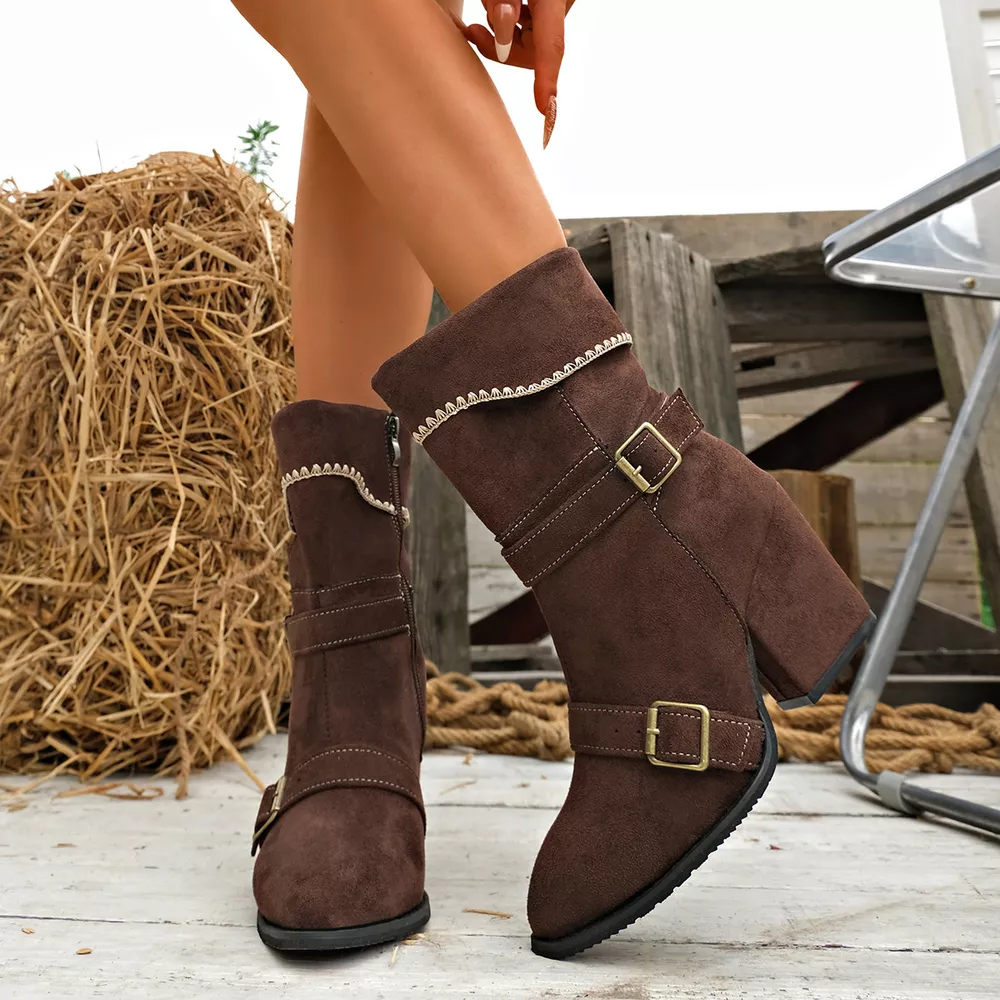 Point Toe Block Heels Boots, image 7
