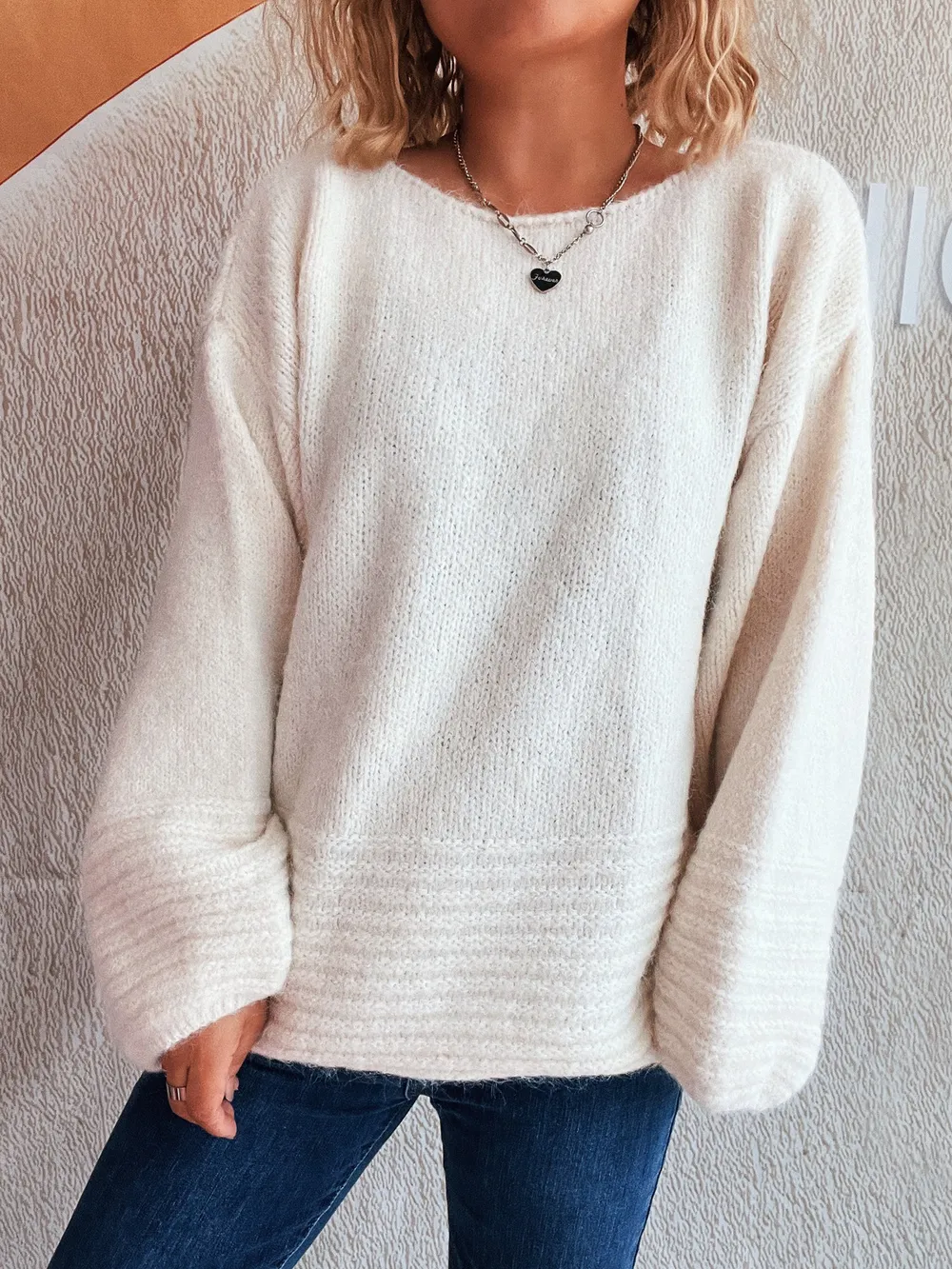 Relaxed Fit Round Neck Sweater, image 4