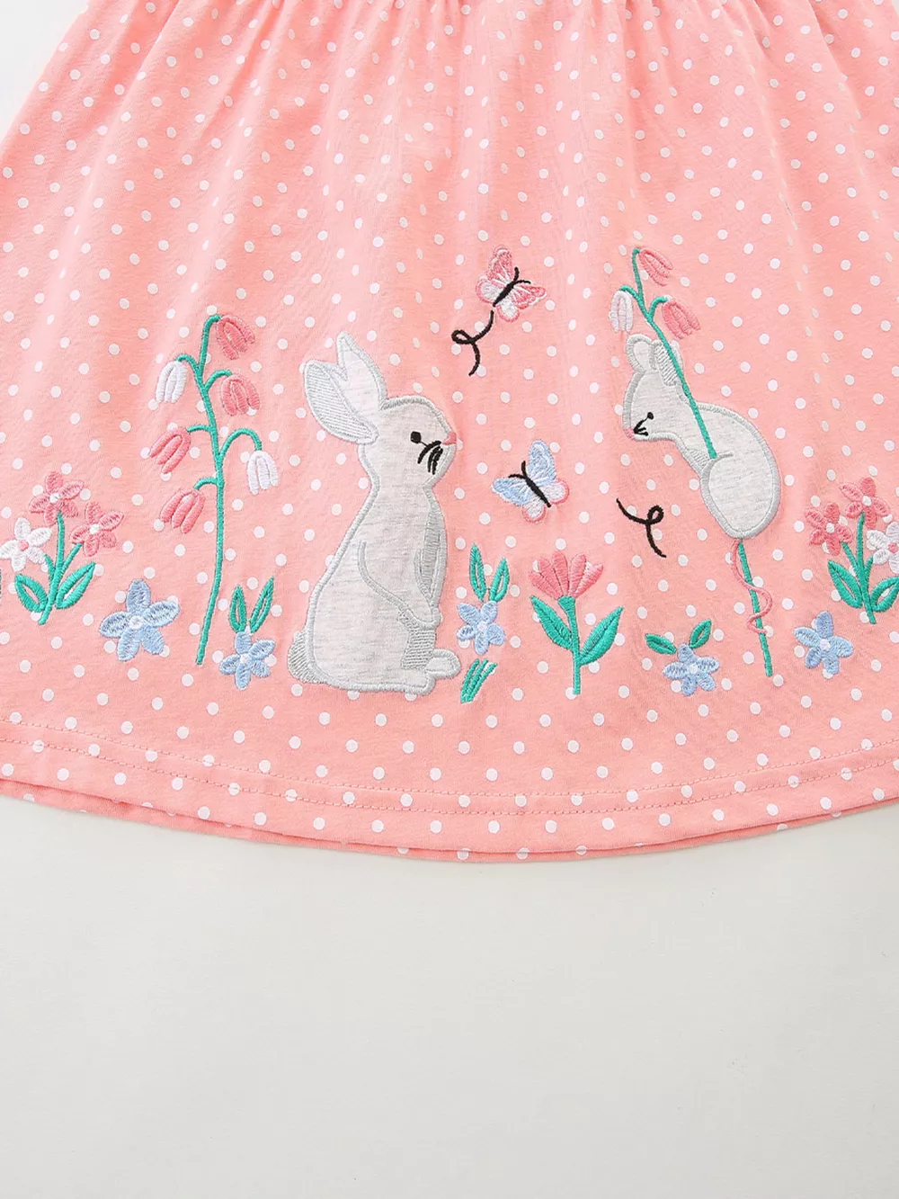 Children's Polka Dot Bunny Long Sleeve Dress, image 4