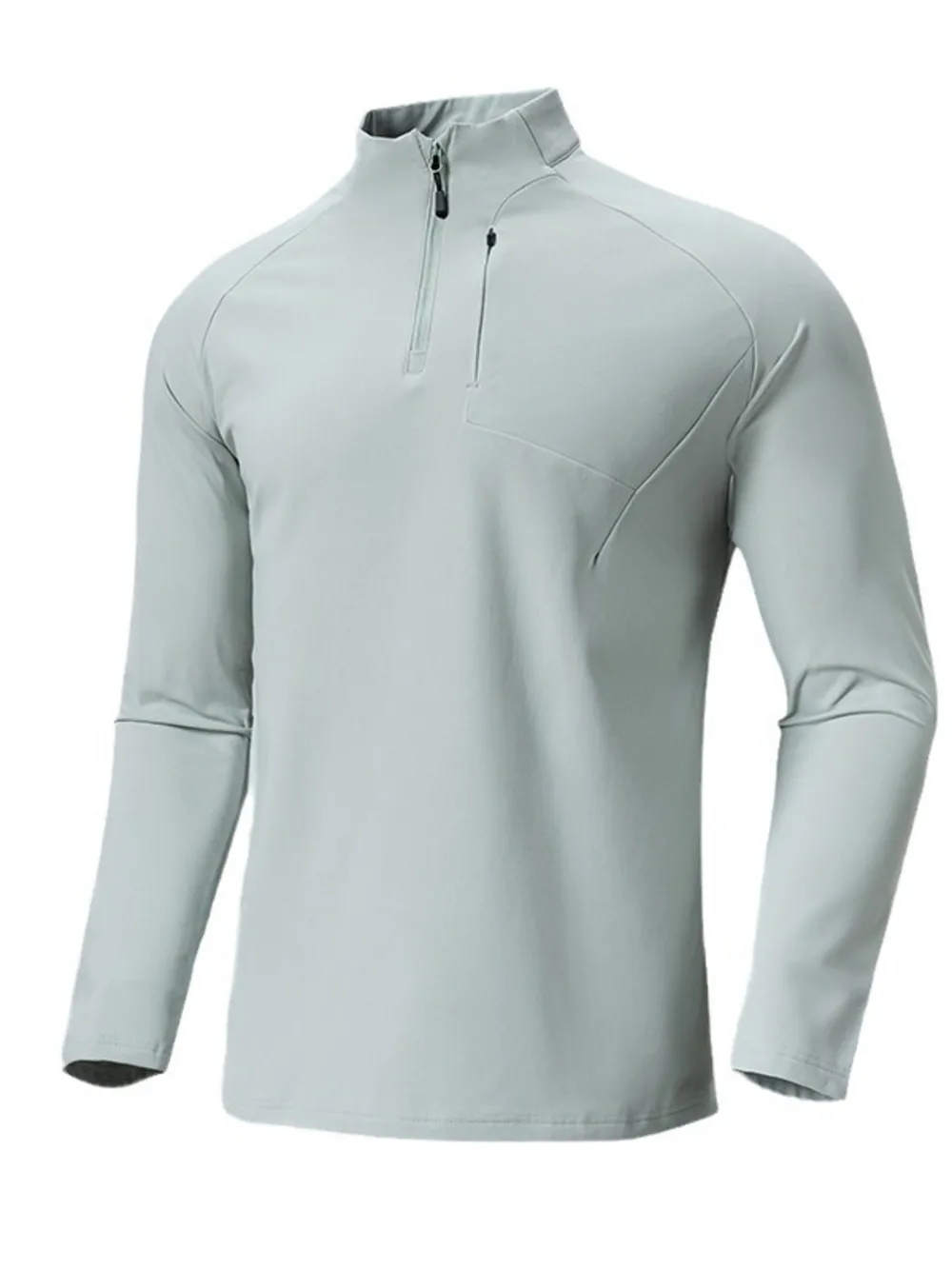 Men's Plus Size Quarter Zip Long Sleeve top, image 4