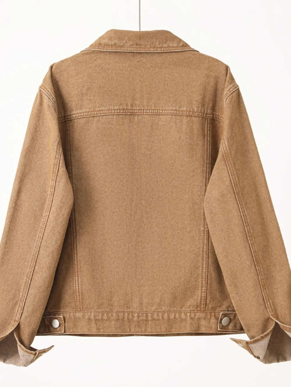 Button Up Long Sleeve Denim Jacket, image 3