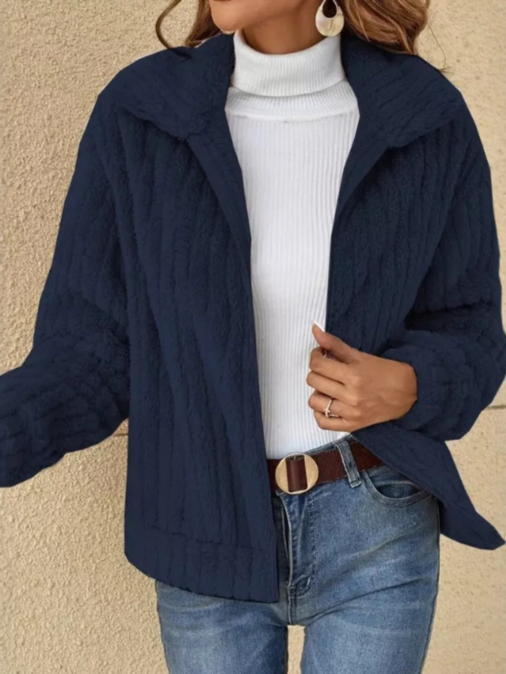 Full Size Faux Fur Zip-Up Outerwear Plus Size, image 9