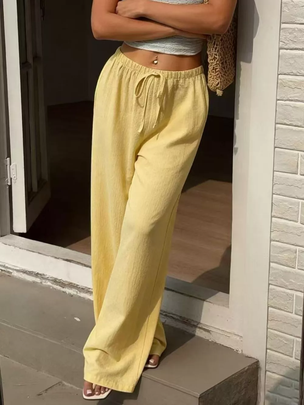 Plus Size Wide Leg Drawstring Pants, image 6
