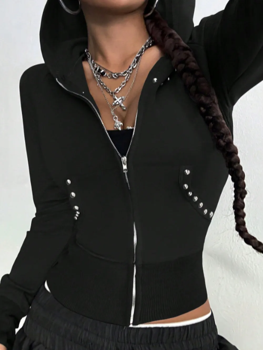 Zip-Up Long Sleeve Hoodie, image 7