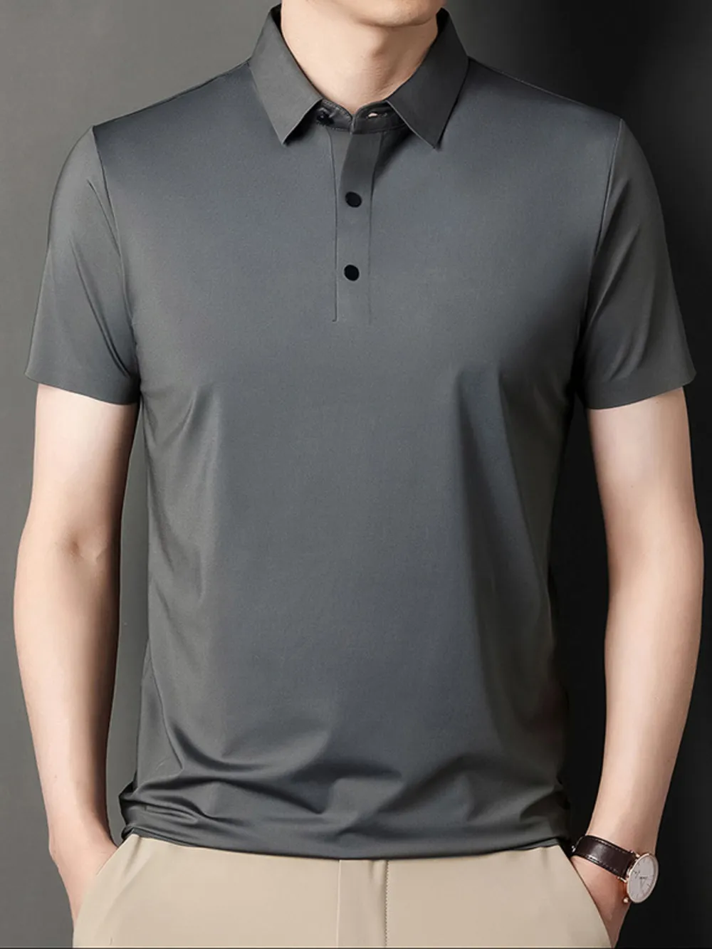 Men's Button Detail Short Sleeve Polo, image 5