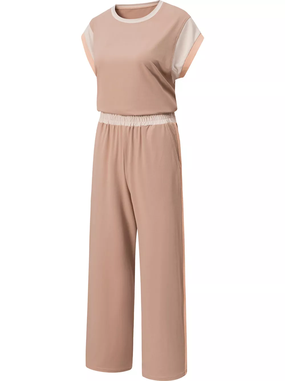 Color Block Detail Casual Two-piece Set, image 3