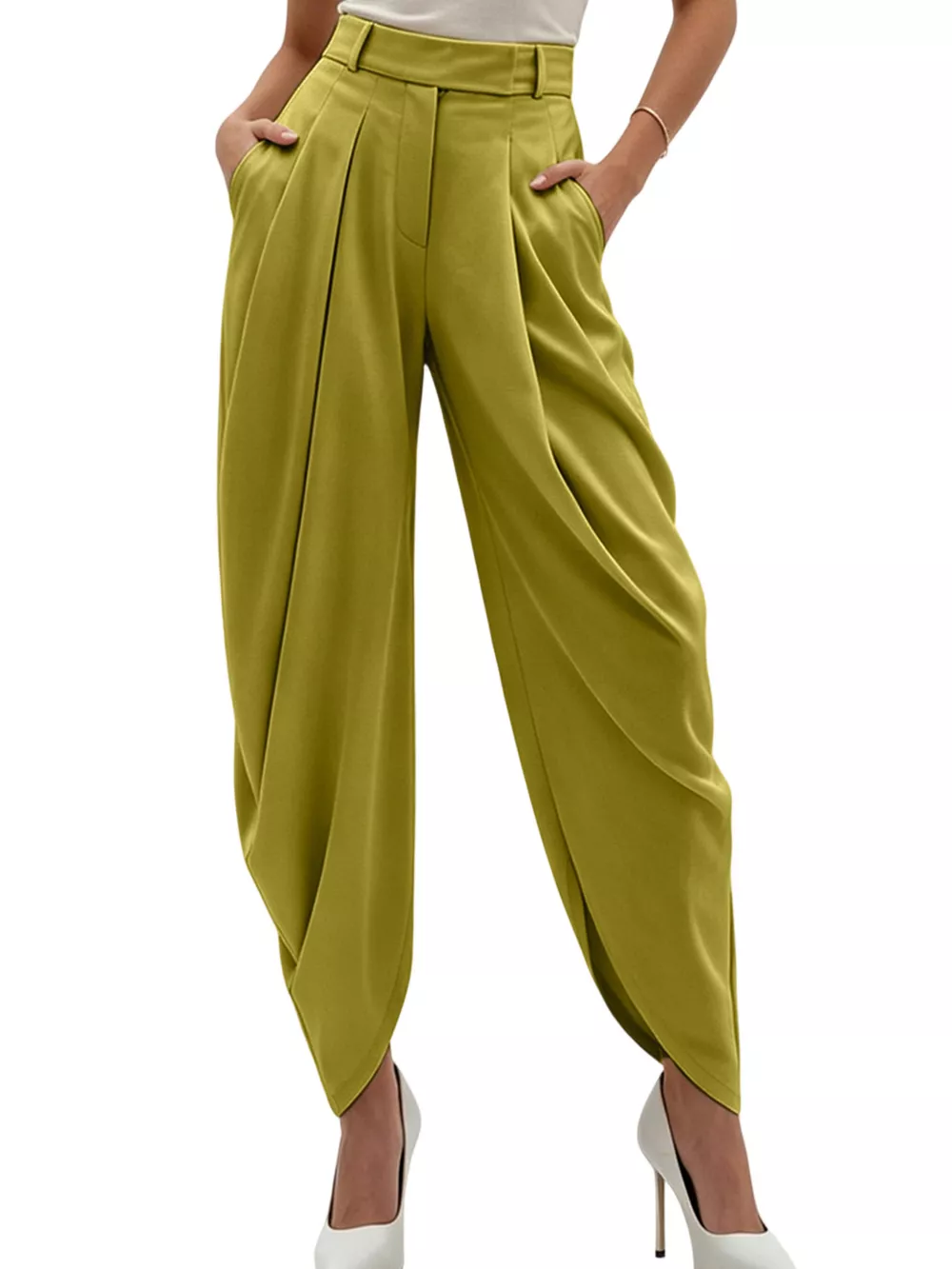 High-Waisted Pleated Drape Pants, image 11