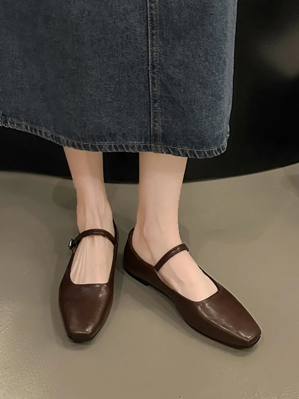 Leather Buckle Mary Jane Loafers, image 10
